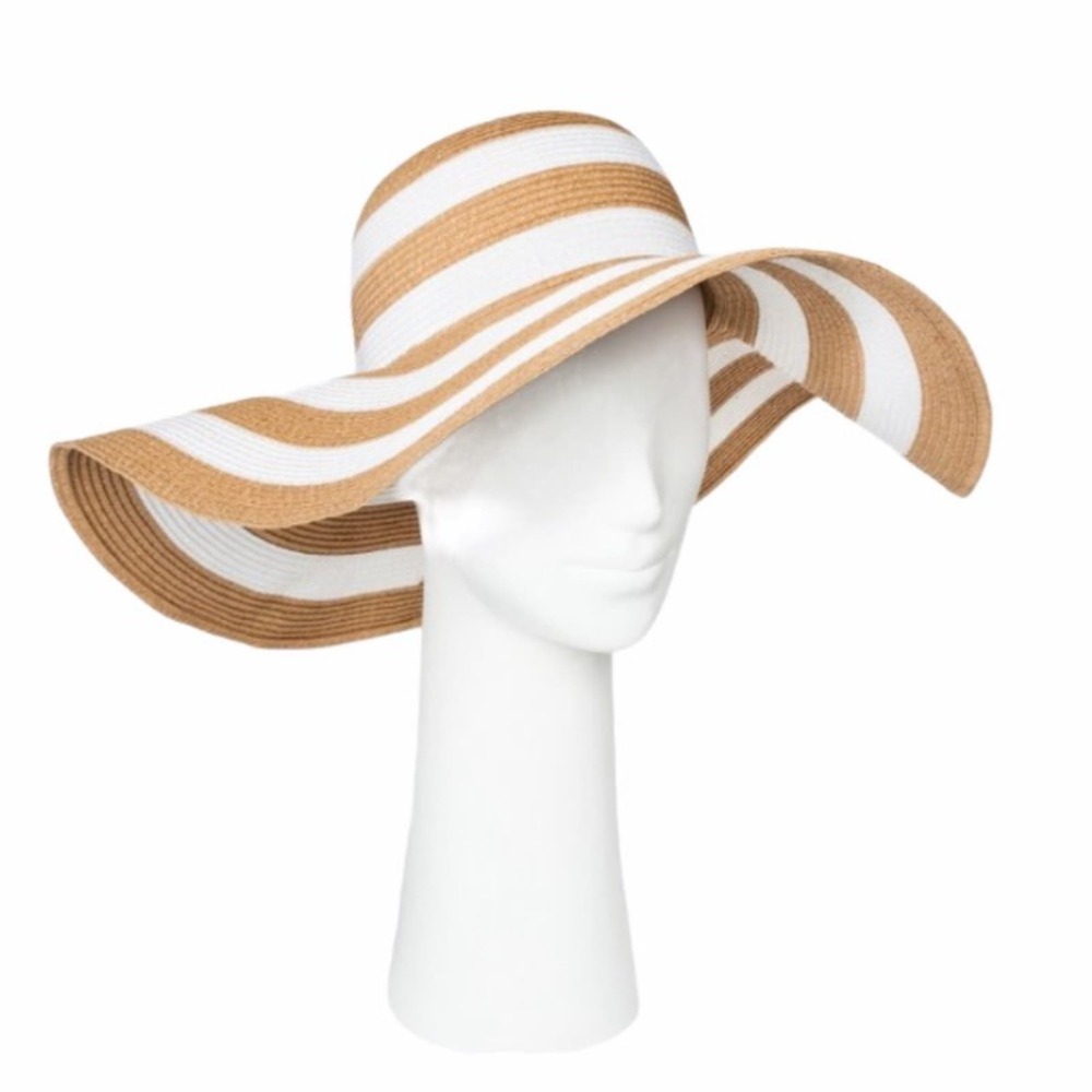 A New Day | New Paper Hat White & Tan Floppy Hat •